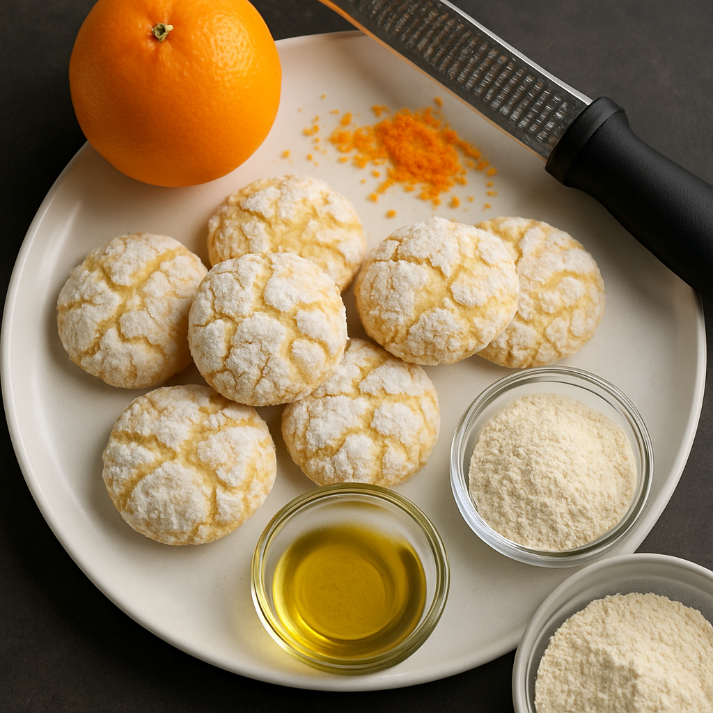 Eggless Orange Crinkle Cookies