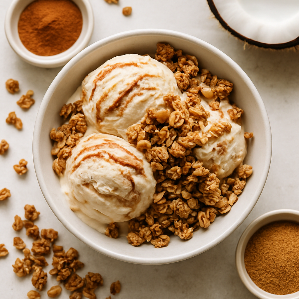 Cinnamon Swirl Granola Ice Cream