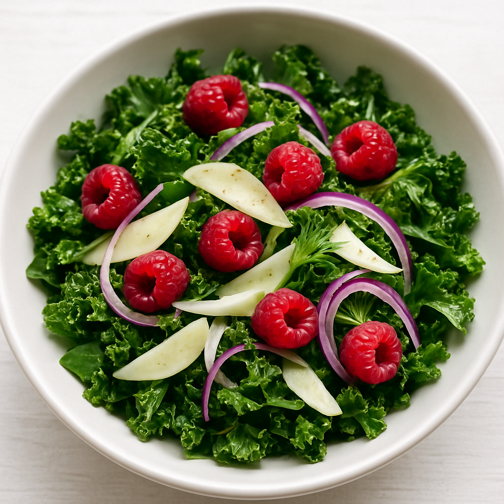 Raw Kale Salad with Berries