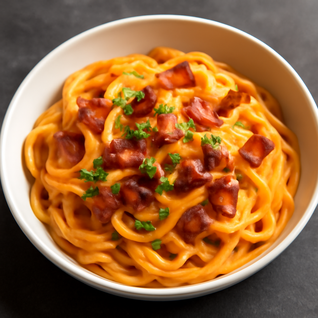 Healthy Bacon & Pumpkin Pasta