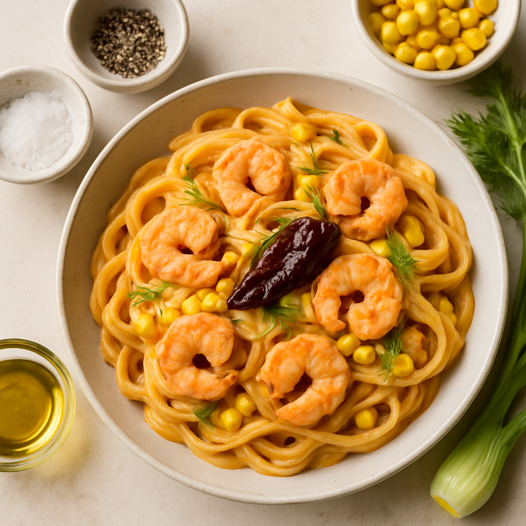 Pasta with Shrimp and Creamy Chipotle Sauce