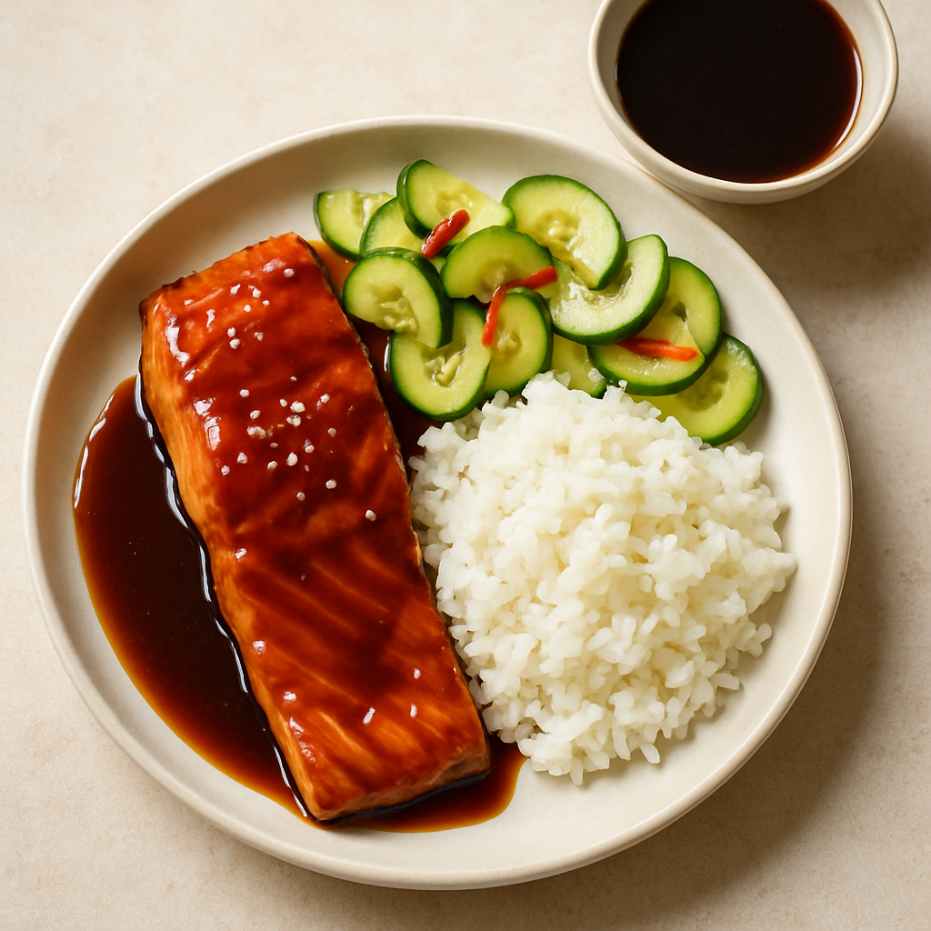 Teriyaki de Pescado con Pepinos Agridulces