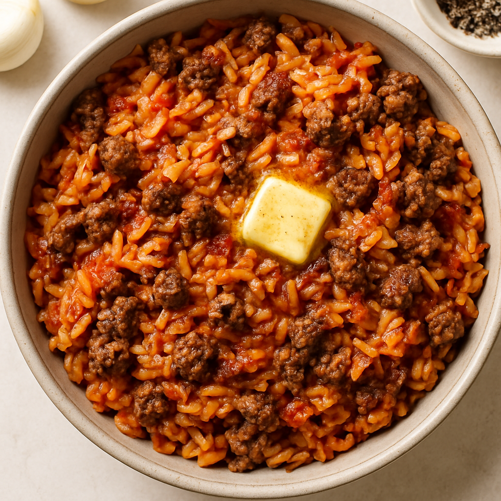 One Pot Tomato Beef Orzo