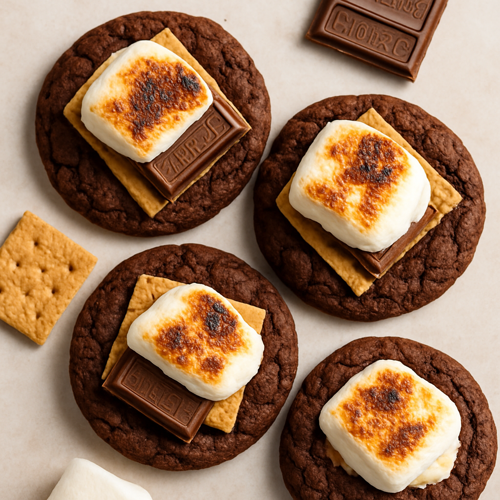 Chocolate Cake S'mores Cookies