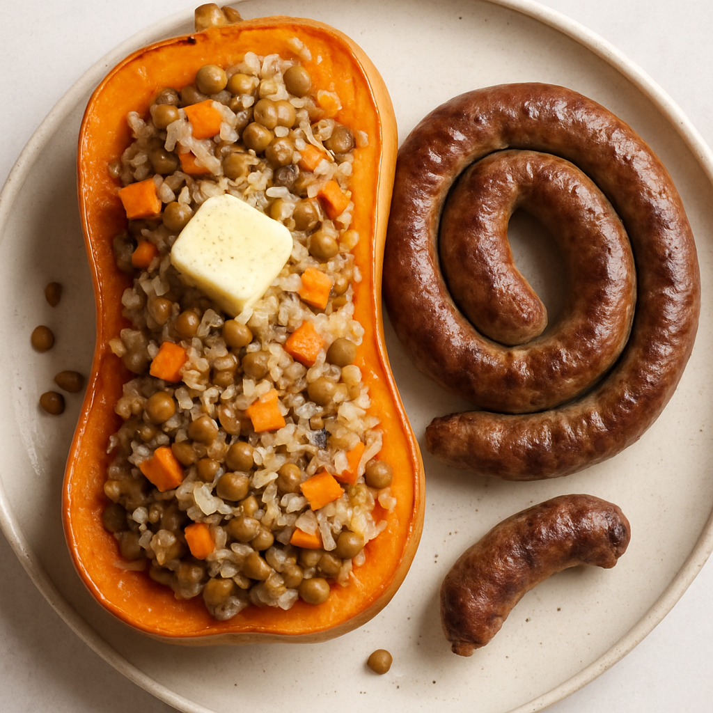 Stuffed Butternut Squash with Boerewors