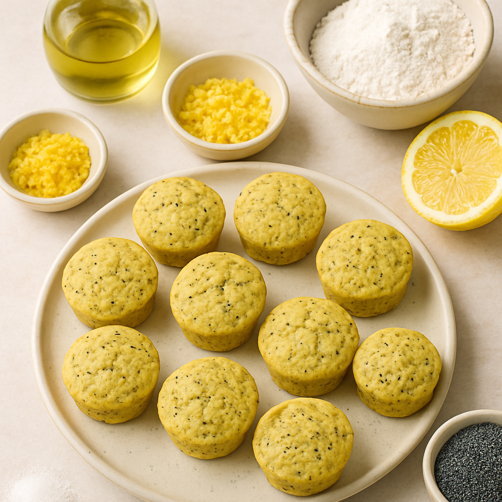 Mini Muffins Veganos de Limón y Semillas de Amapola