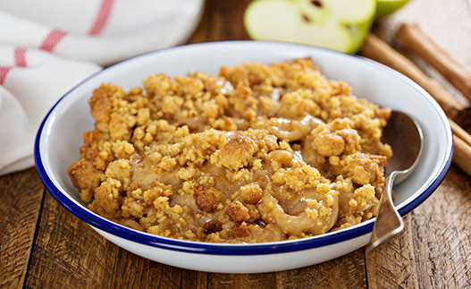 Postre de Manzana sin Grasa con Costra de Avena