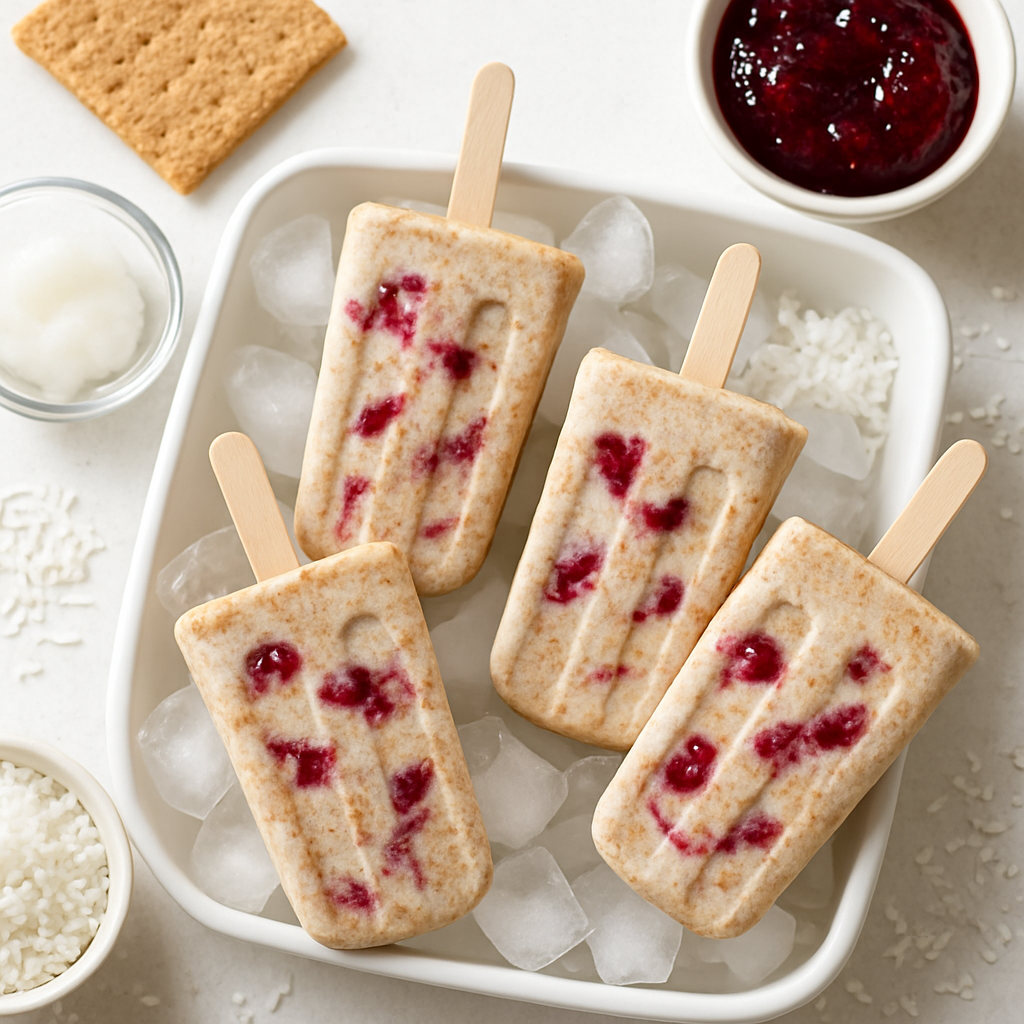 Paletas de Frambuesa y Tarta de Coco