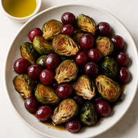 Roasted Brussels Sprouts and Grapes