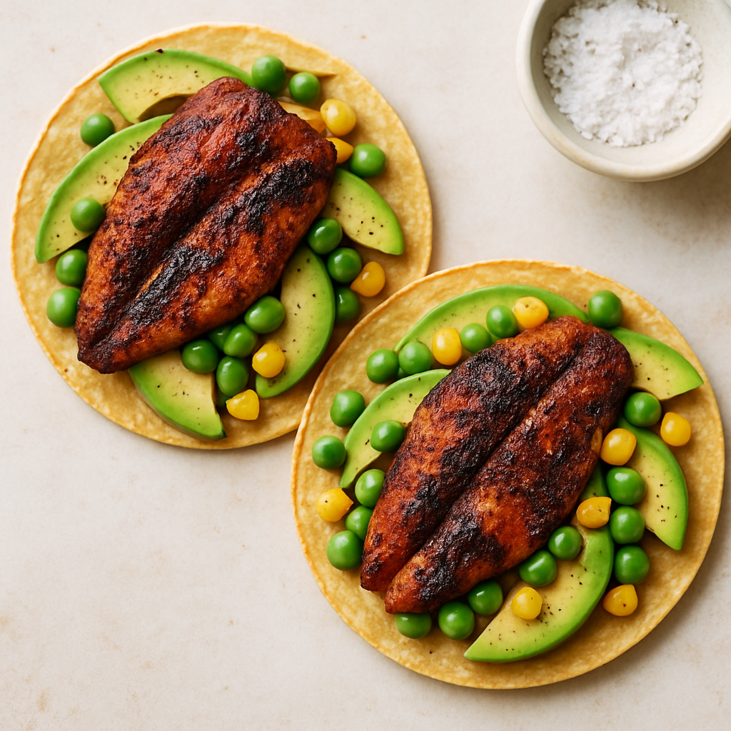 Blackened Fish and Avocado Tostadas