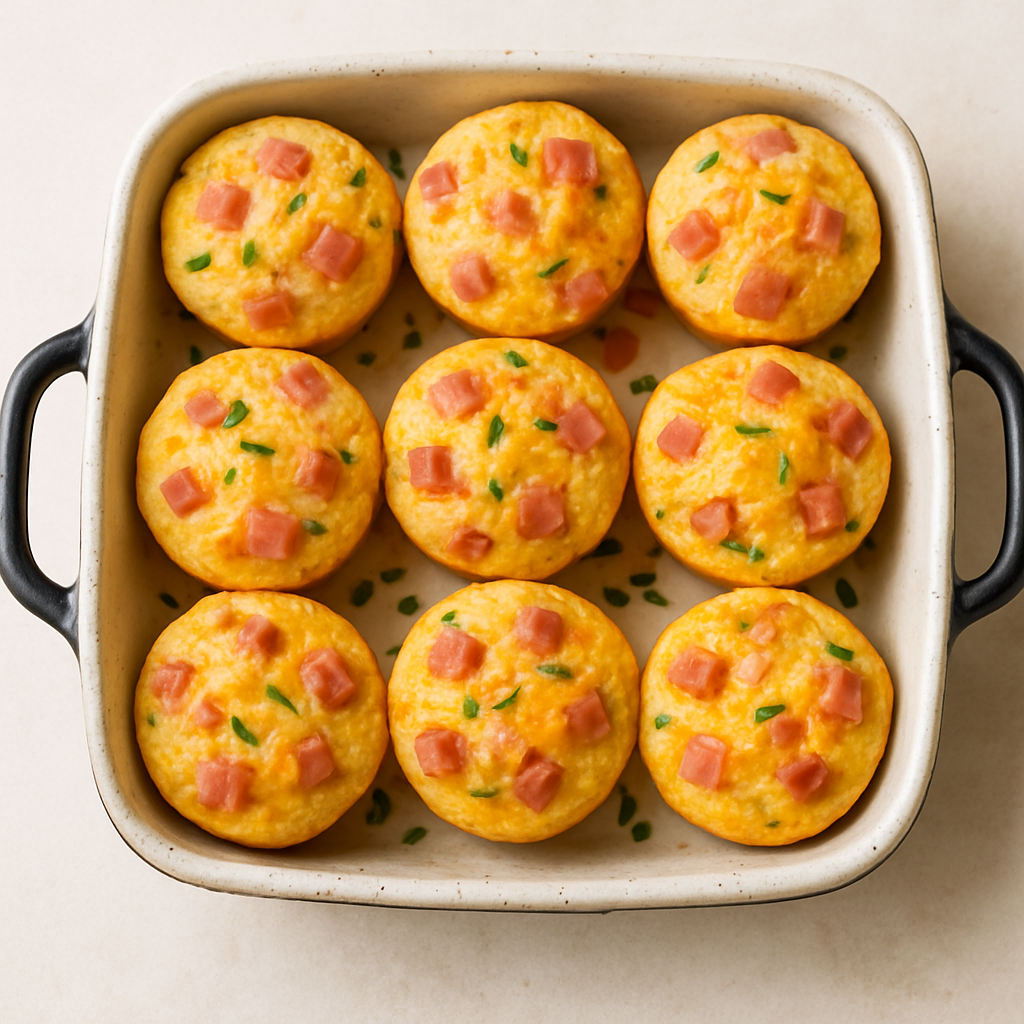 Ham and Cheese Mini Corn Muffins