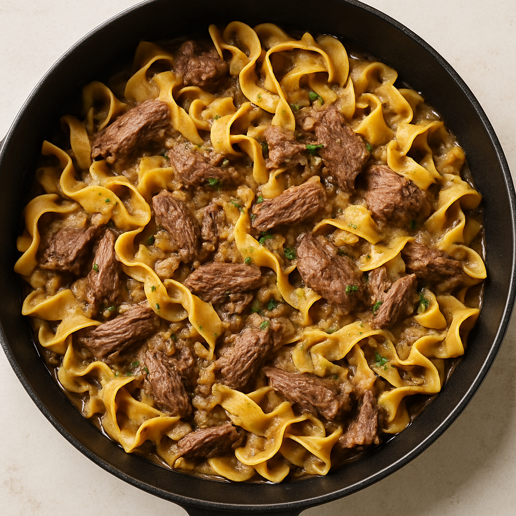 German Beef and Egg Noodle Skillet