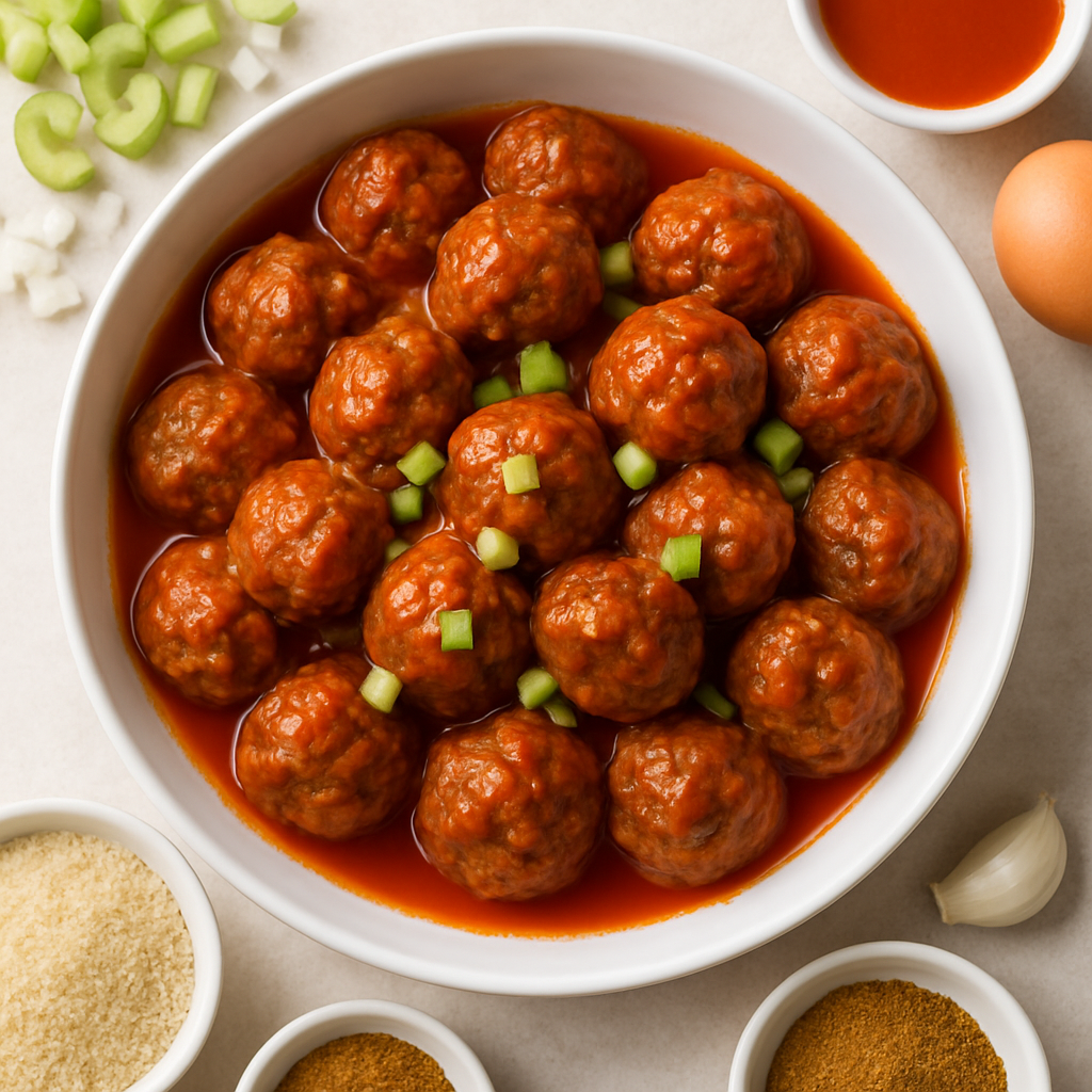 Albóndigas Cajún Buffalo en Olla de Cocción Lenta