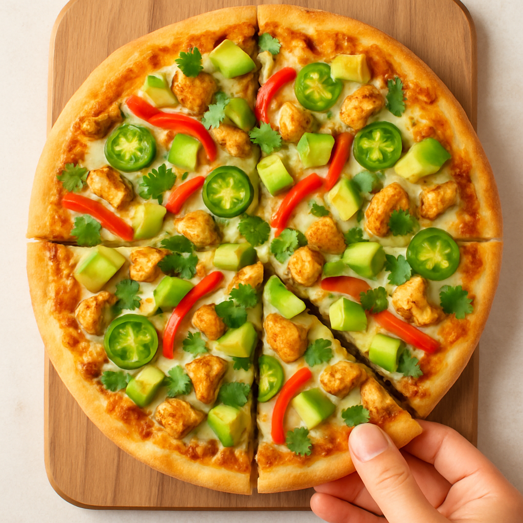 Pizza de Pollo y Aguacate