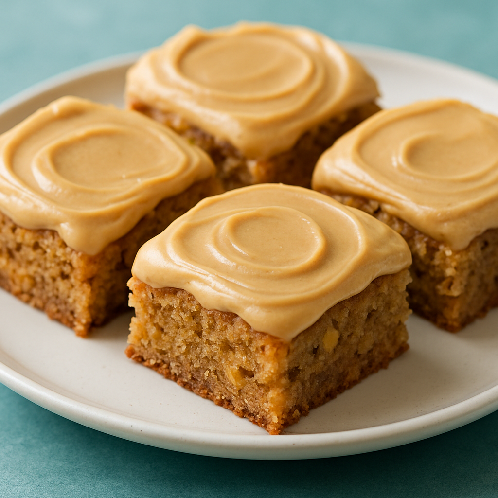 Peach Bars with Caramel Crème Frosting