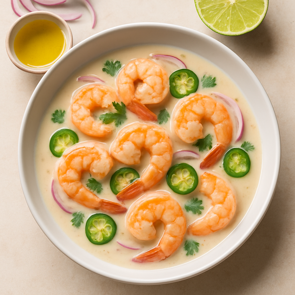 Camarones en Leche de Coco Asiática