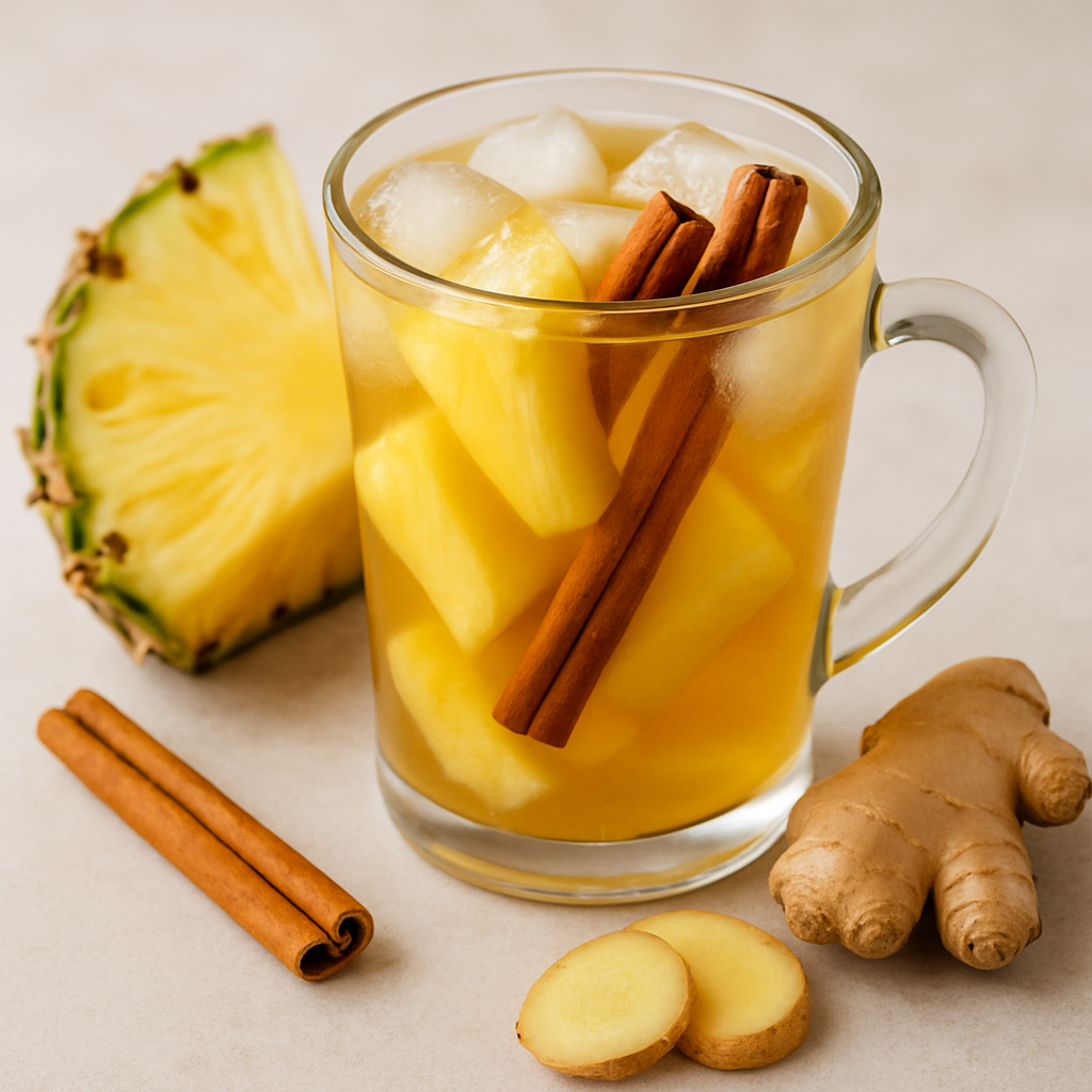 Pineapple, Cinnamon, and Ginger Iced Tea