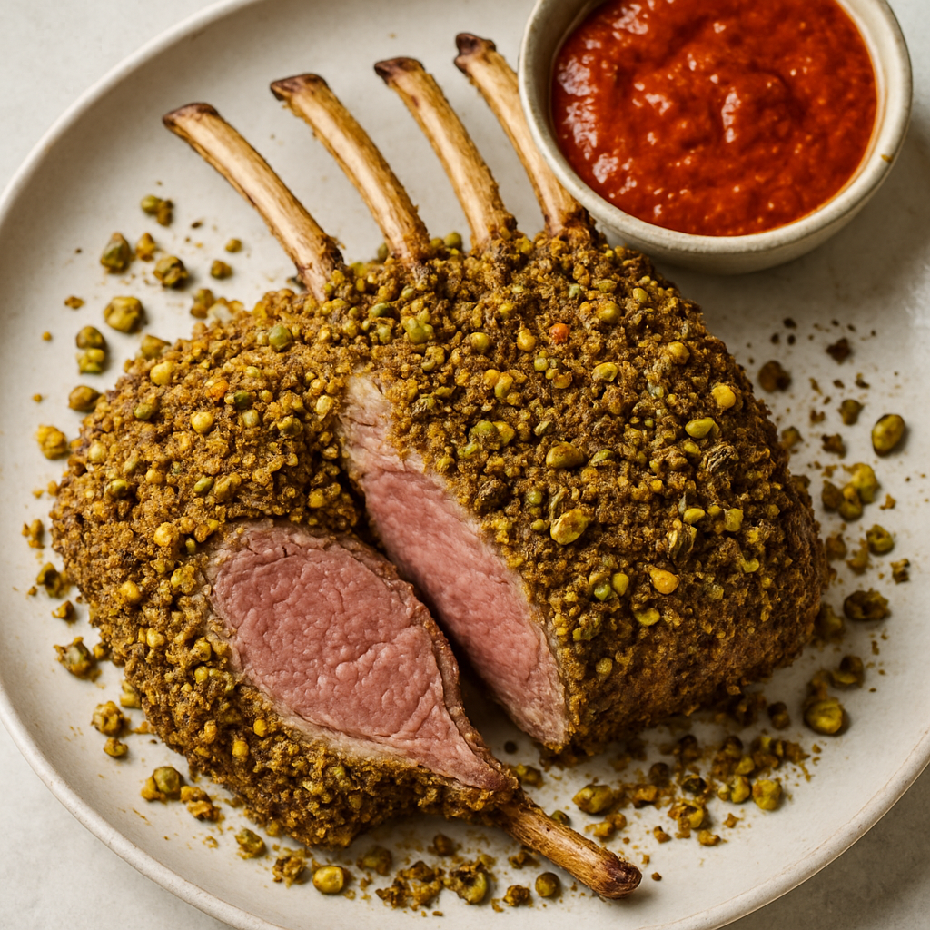 Costillar de Cordero Crujiente con Pistacho y Comino