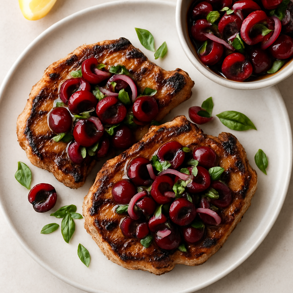 Grilled Pork Chops With Cherry Salsa
