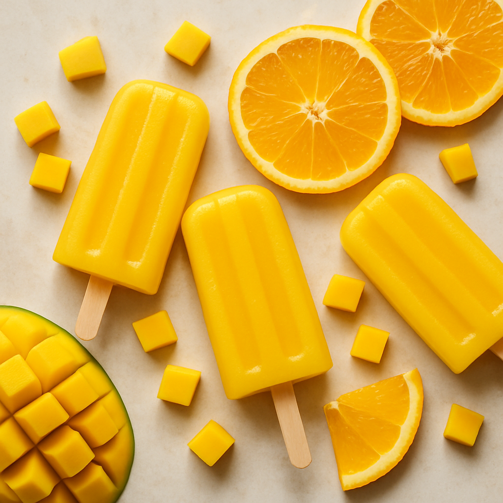 Orange and Mango Ice Lollies
