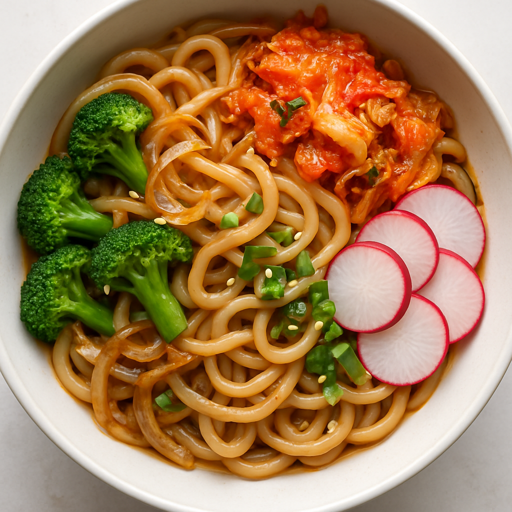 Fideos Udon con Kimchi y Sésamo
