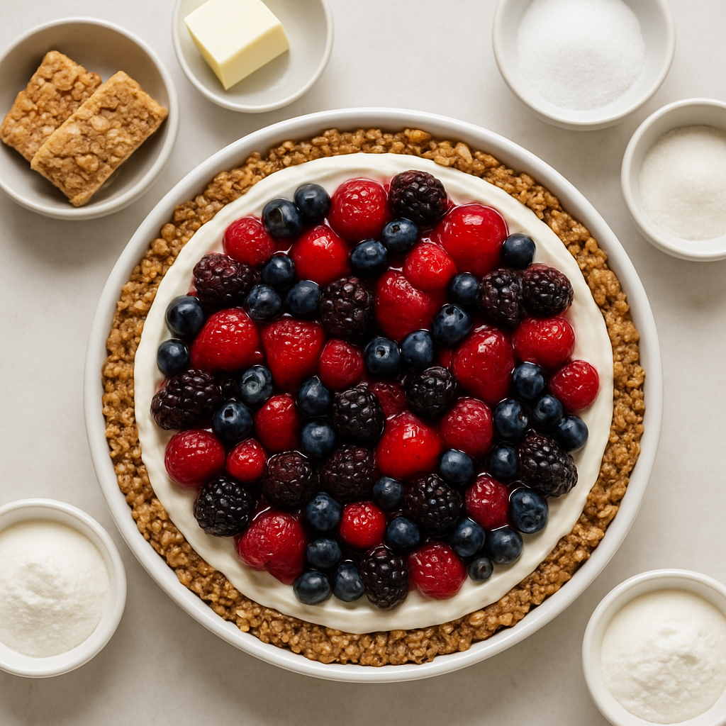 Mixed Berry Pie with Granola Bar Crust