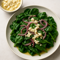 Wilted Spinach Salad With Warm Feta Dressing