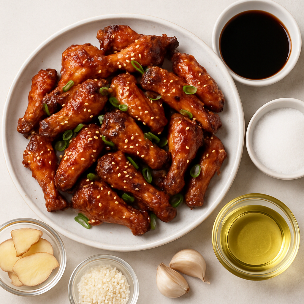 Alitas de Pollo a la Parrilla Estilo Coreano