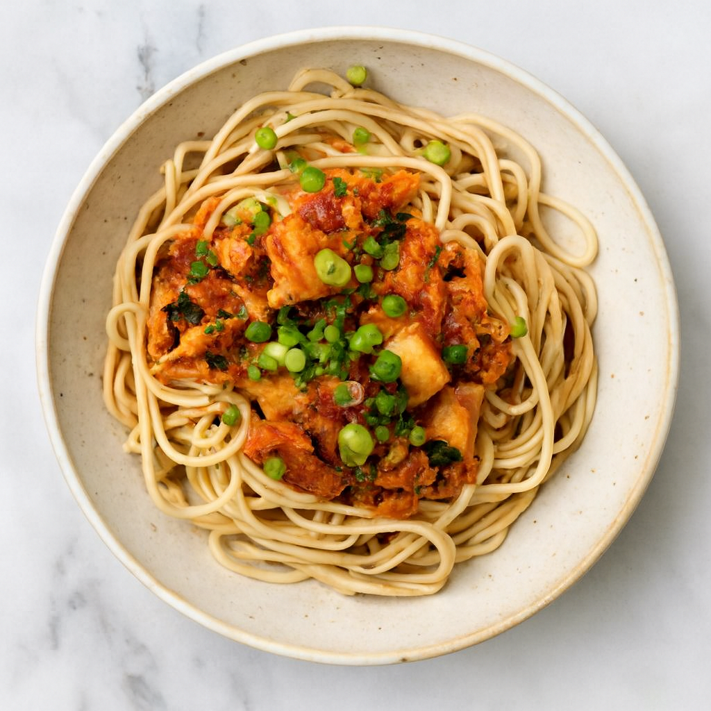 Cold Sesame Noodles With Kimchi