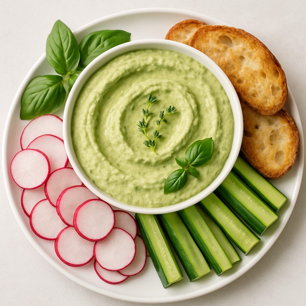 Green Goddess Basil Hummus