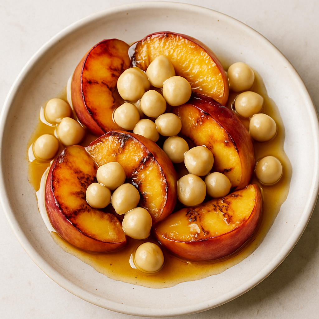 Peaches with Macadamias and Honey