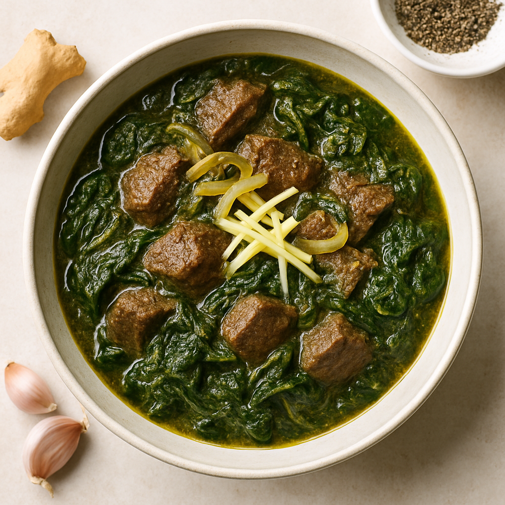 Saag Gosht: Curry Punjabi de Carne y Espinaca