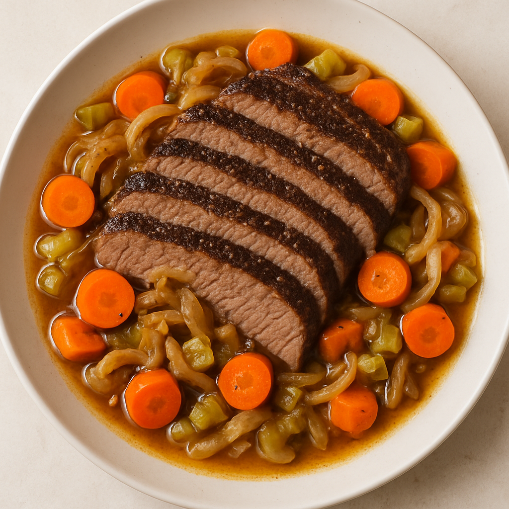 Jewish-Style Braised Brisket With Onions and Carrots