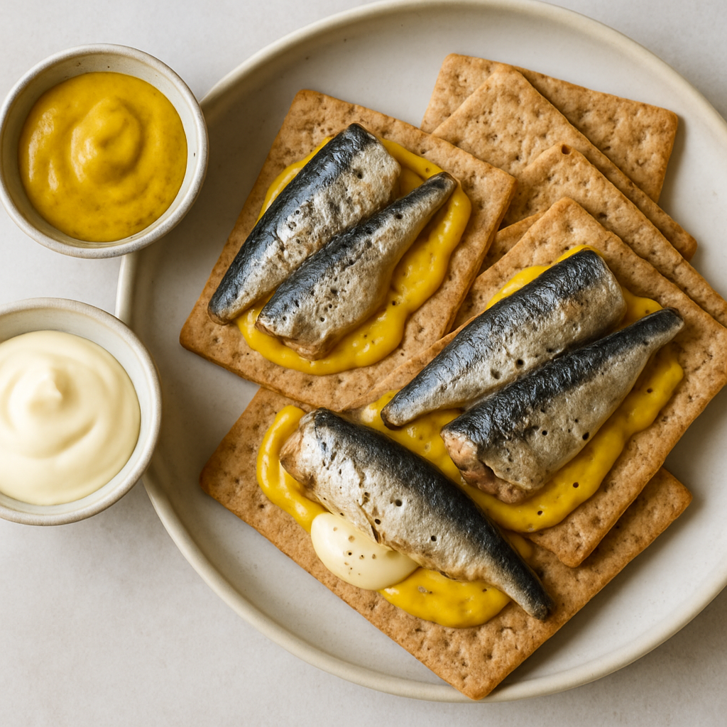 Sardines and Mustard Crackers