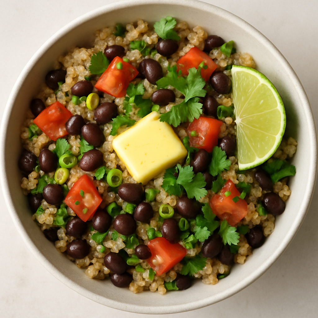 Quinua con Frijoles Negros y Tomate