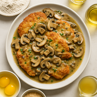Chicken Cutlets with Wine and Mushrooms