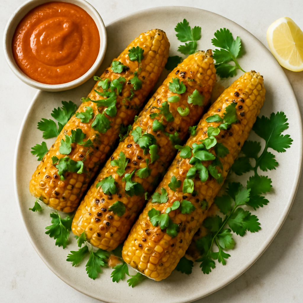 Maíz Asado Con Salsa Picante de Miso Coreano