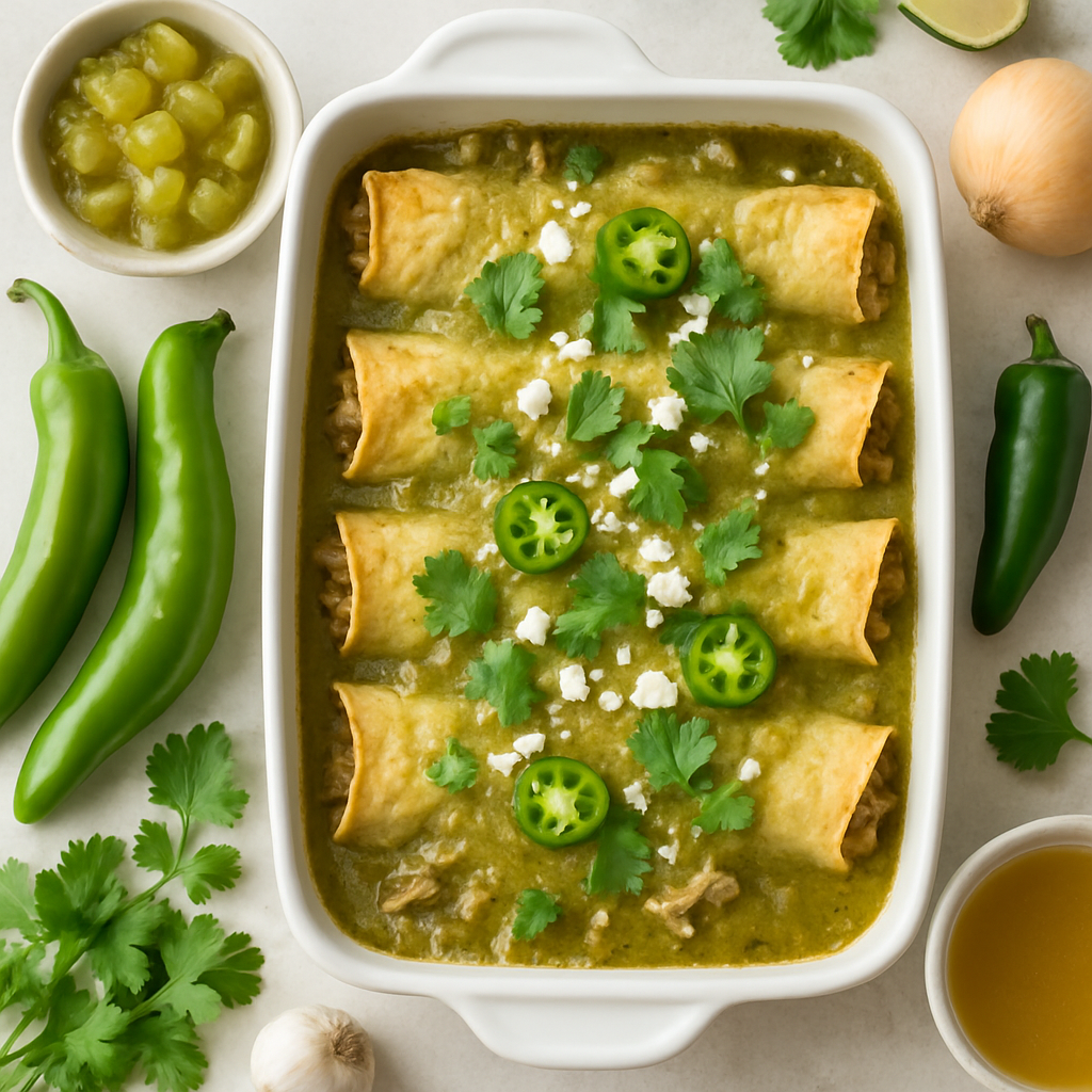Enchiladas de Cerdo con Salsa Verde