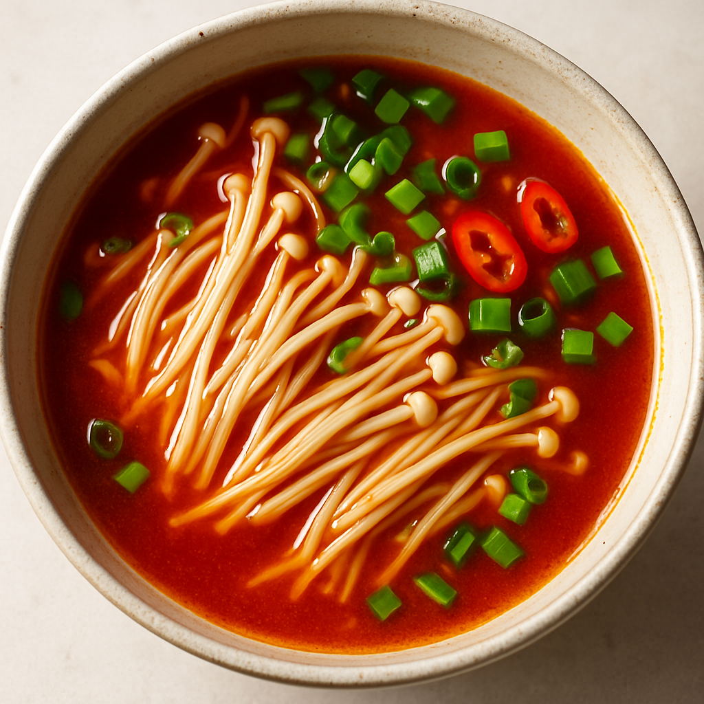 Sopa Fácil de Champiñones Enoki