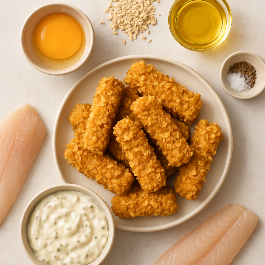 Palitos de Pescado Recubiertos con Avena y Cornflakes con Salsa Tártara Hellmann's
