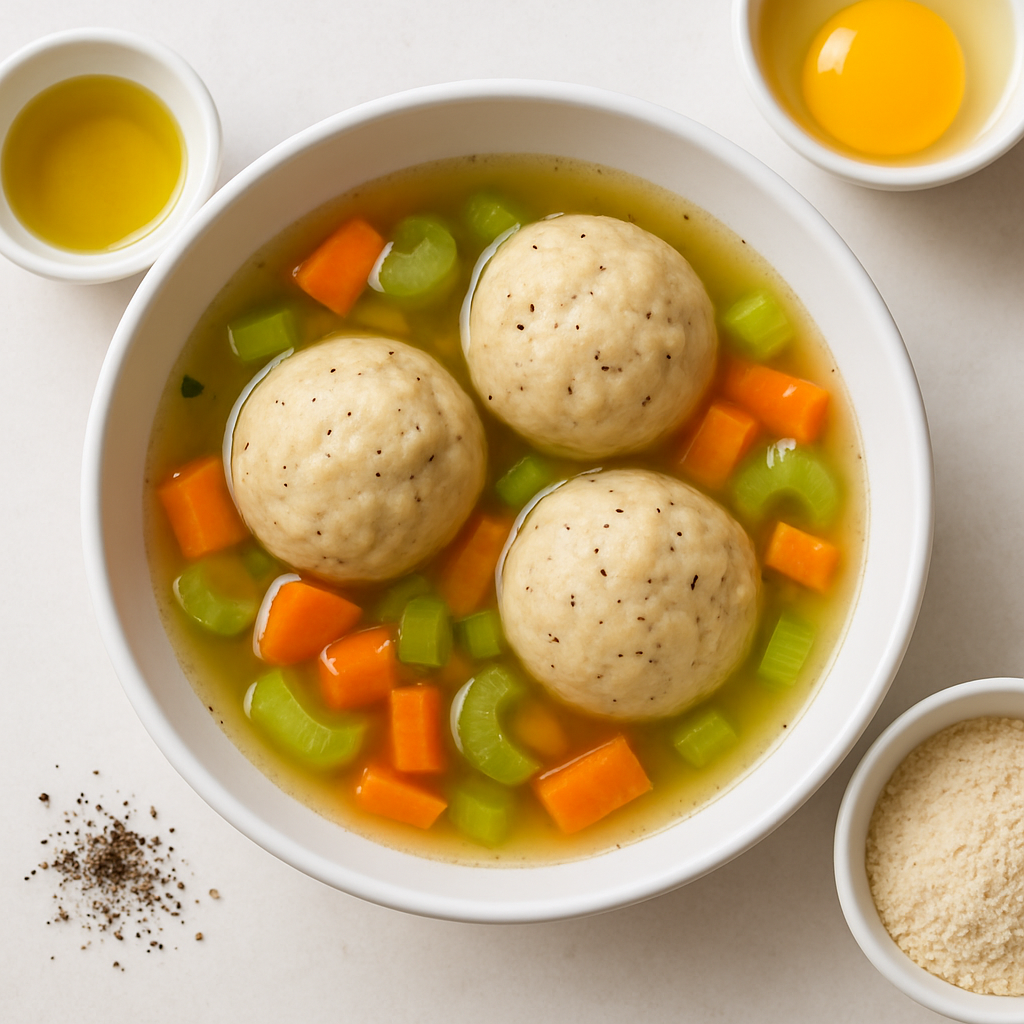 Sopa de Bolas de Matzo Vegetariana