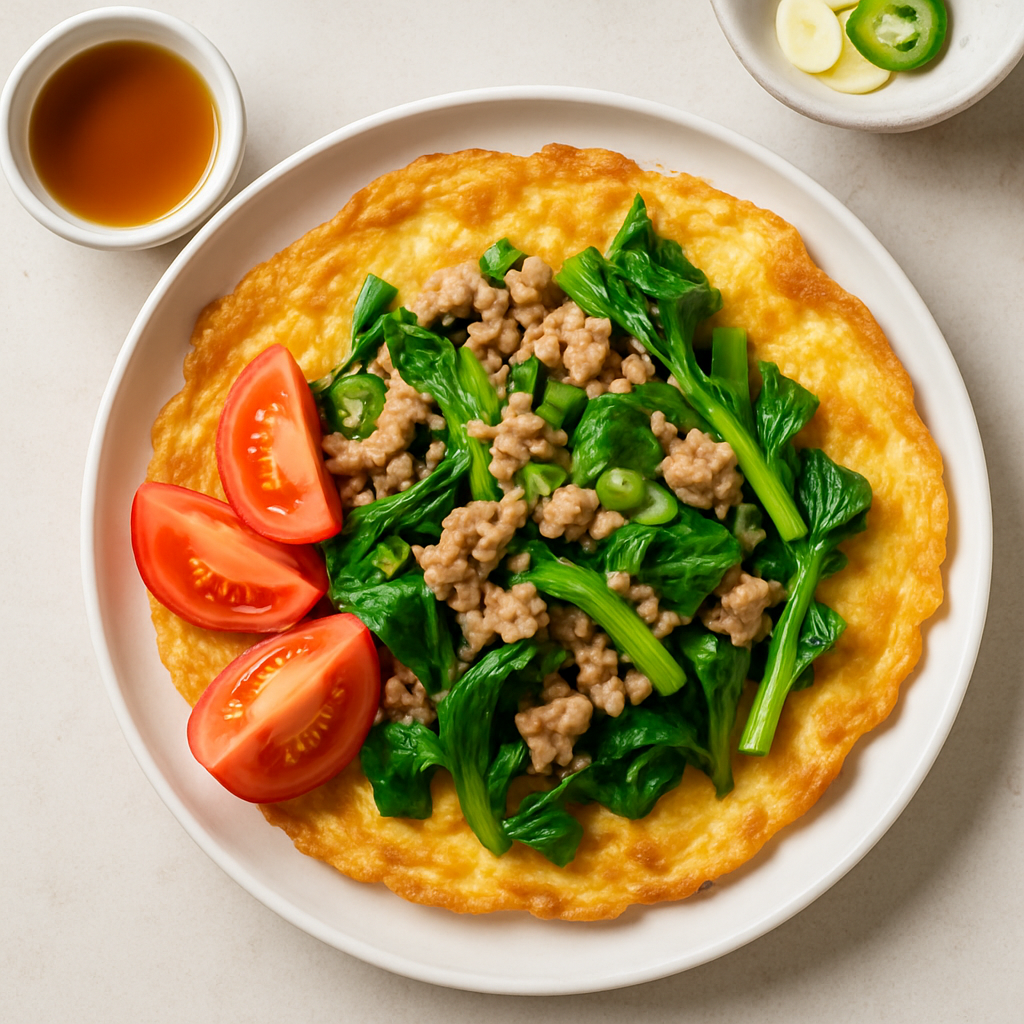 Thai-Style Omelet With Pork and Greens