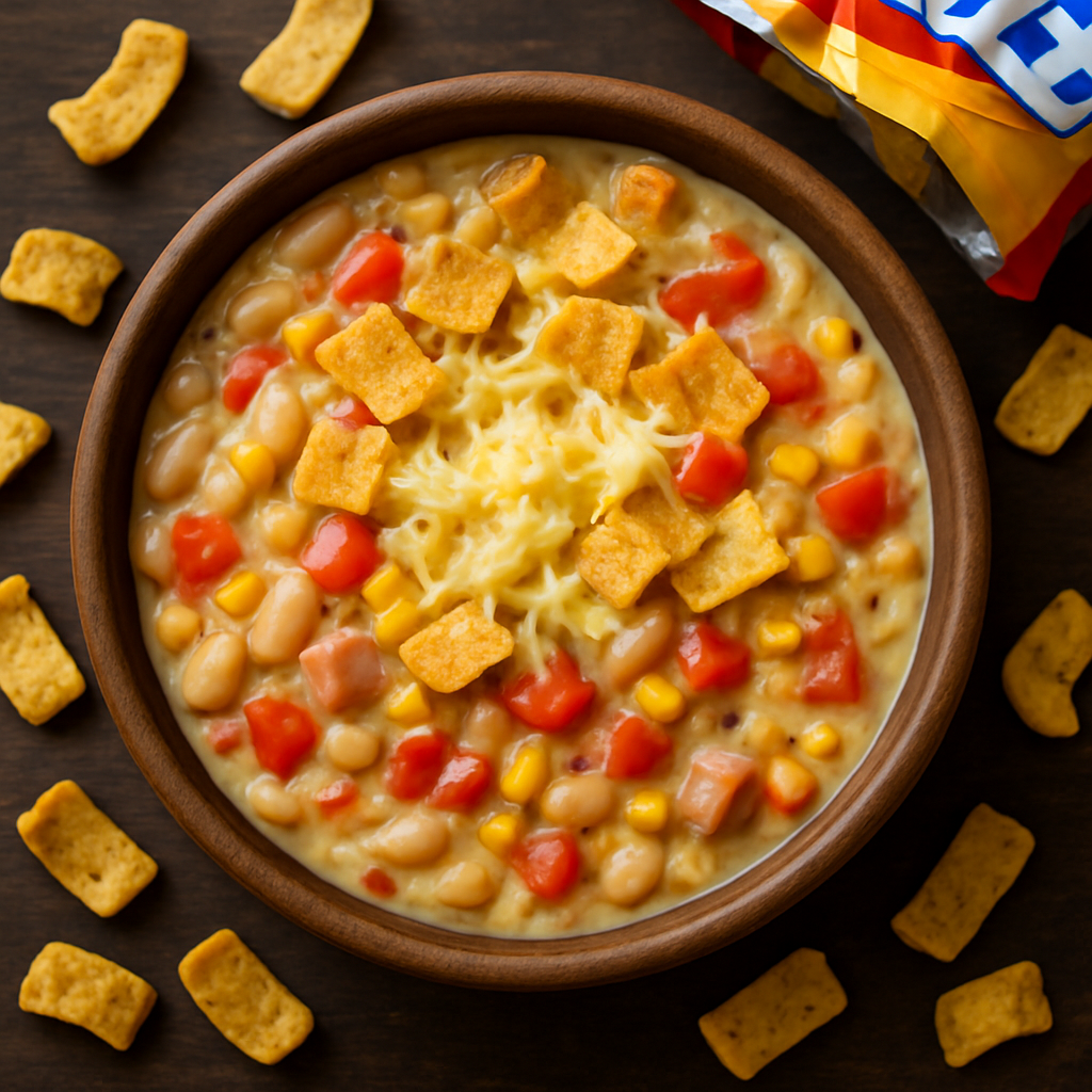 Pastel Frito de Chile Blanco con Alubias en Olla a Presión