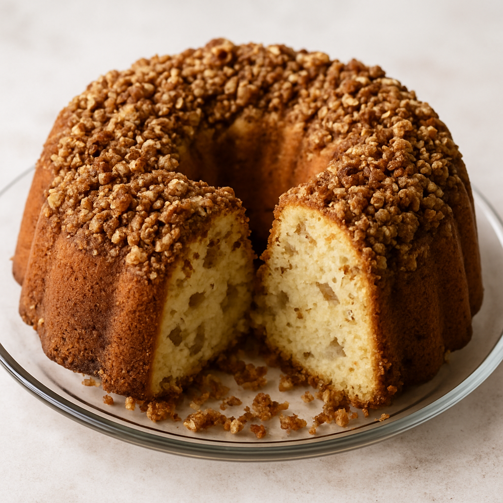 Pear Nut Sour Cream Coffee Cake