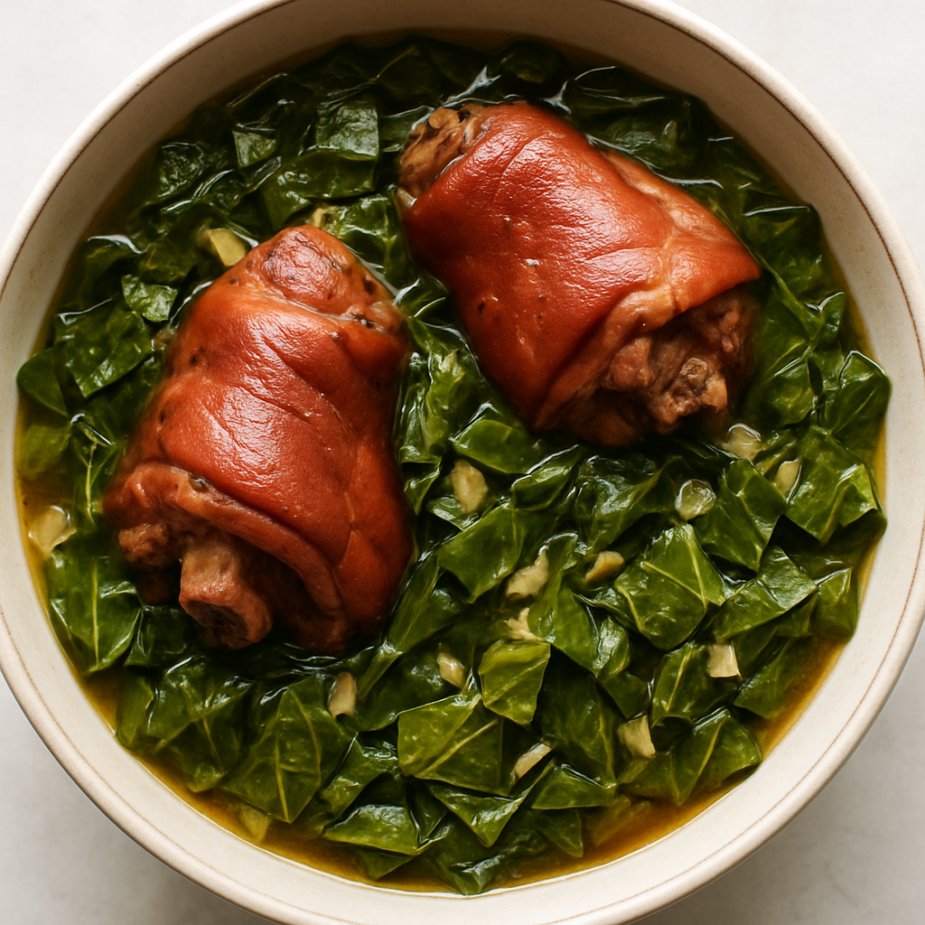 Braised Collard Greens with Ham Hocks