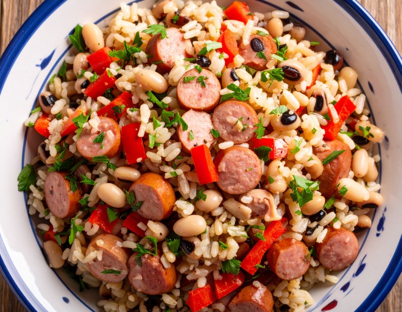 Hoppin' John with Smoked Turkey Sausage
