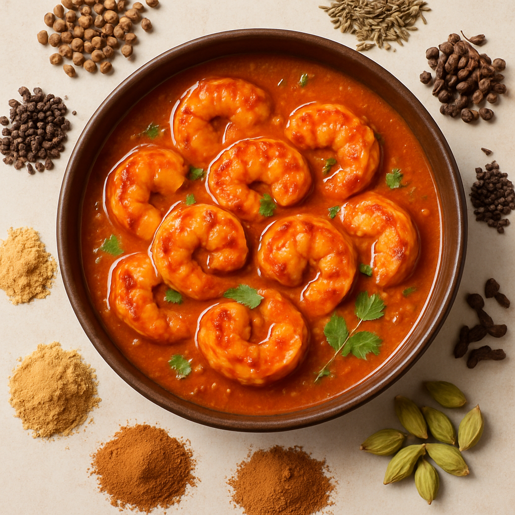 Curry de Camarones Picante Hindú
