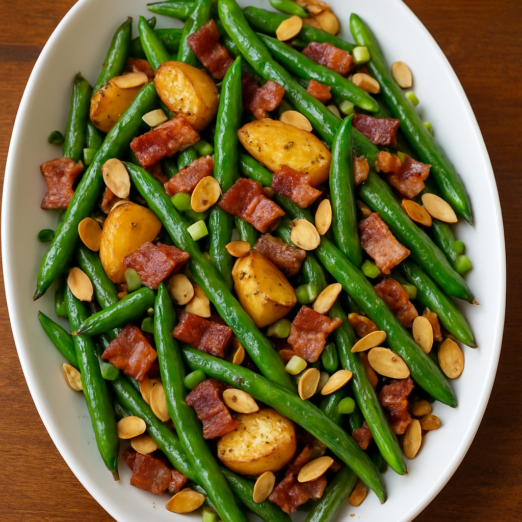 Maple Bacon Green Beans Almondine