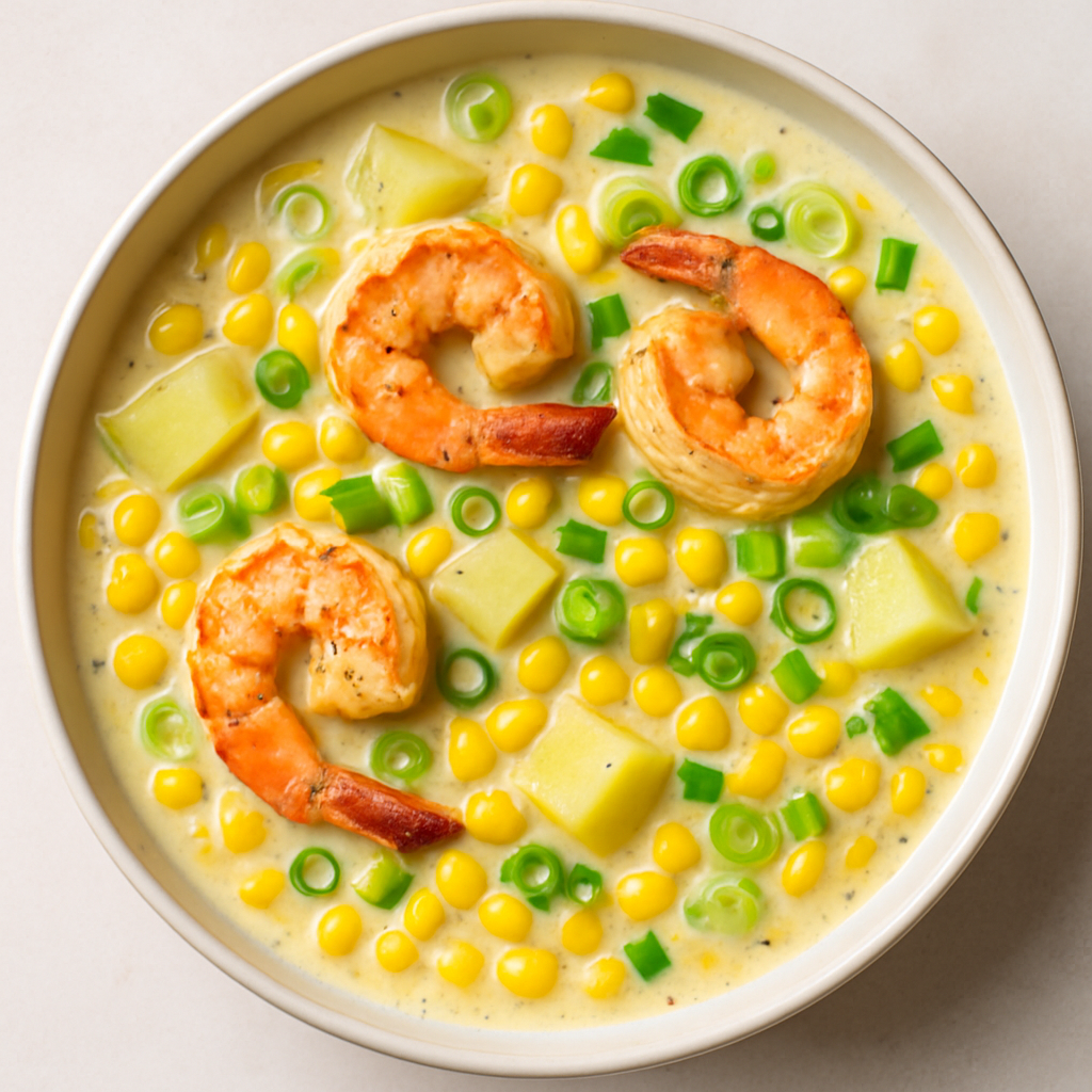 Sopa Picante de Camarones y Maíz