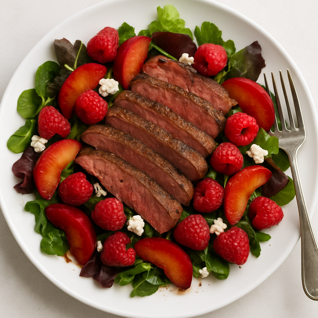 Ensalada de Filete y Ciruelas Joya Frambuesa